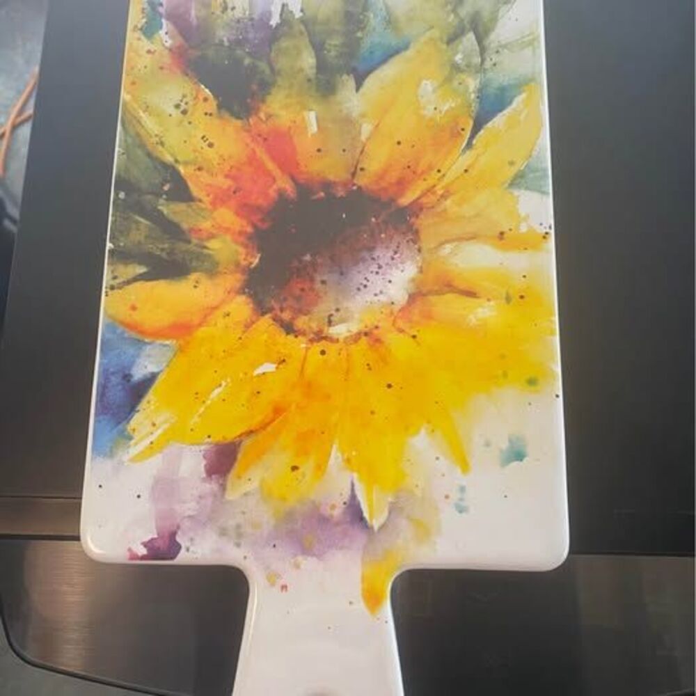 Demdaco Dean Crouser Sunflower Ceramic Cheese Board